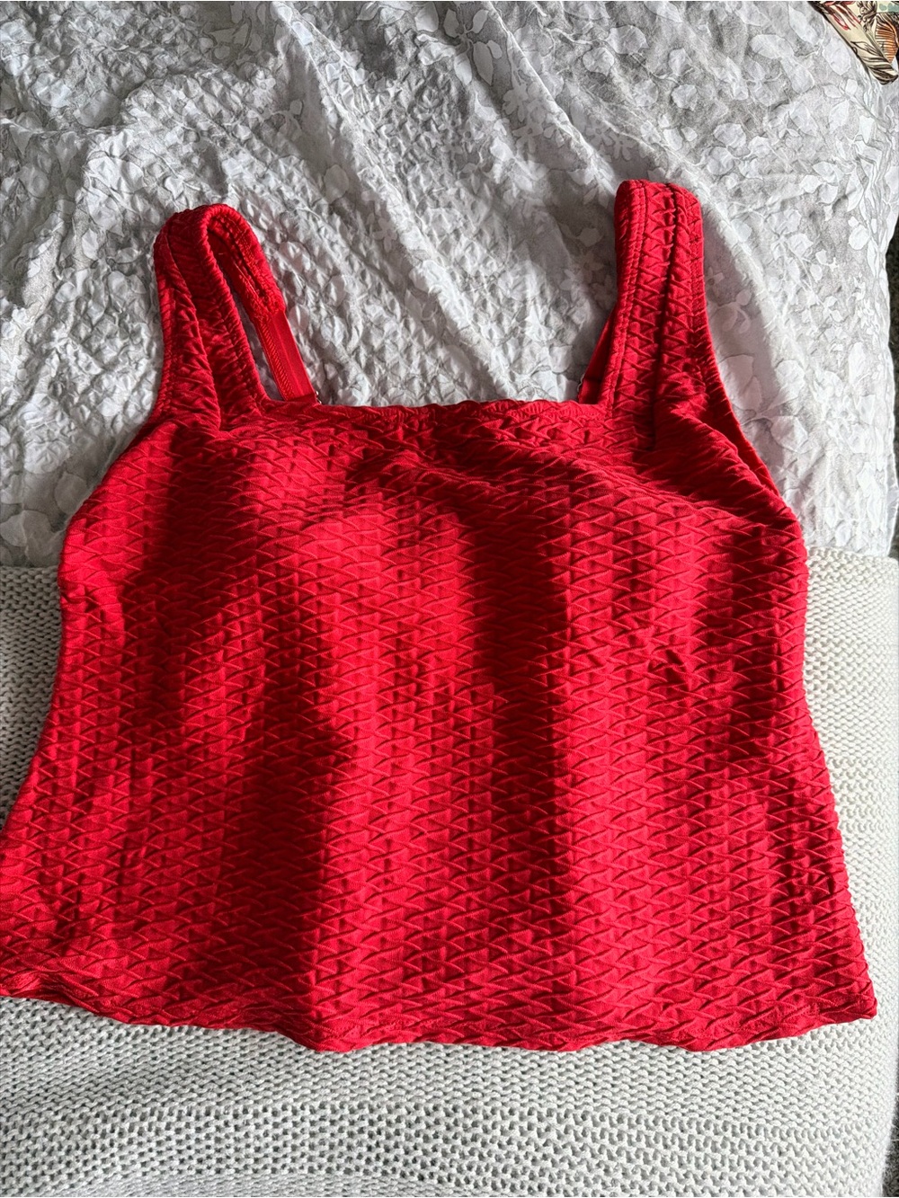 Red Swim Top and Skirt